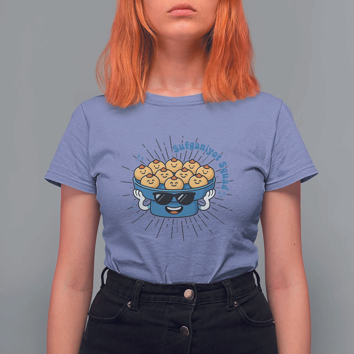 Funny Hanukkah Sufganiyah Jelly Donut Squad Gift T Shirt For Women - Wonder Print Shop