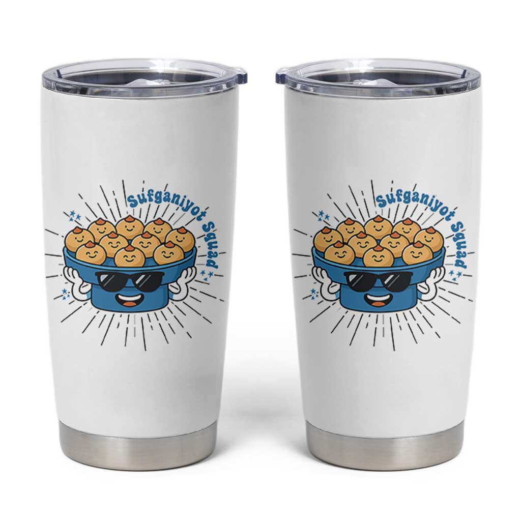 Funny Hanukkah Sufganiyah Jelly Donut Squad Gift Tumbler Cup - Wonder Print Shop