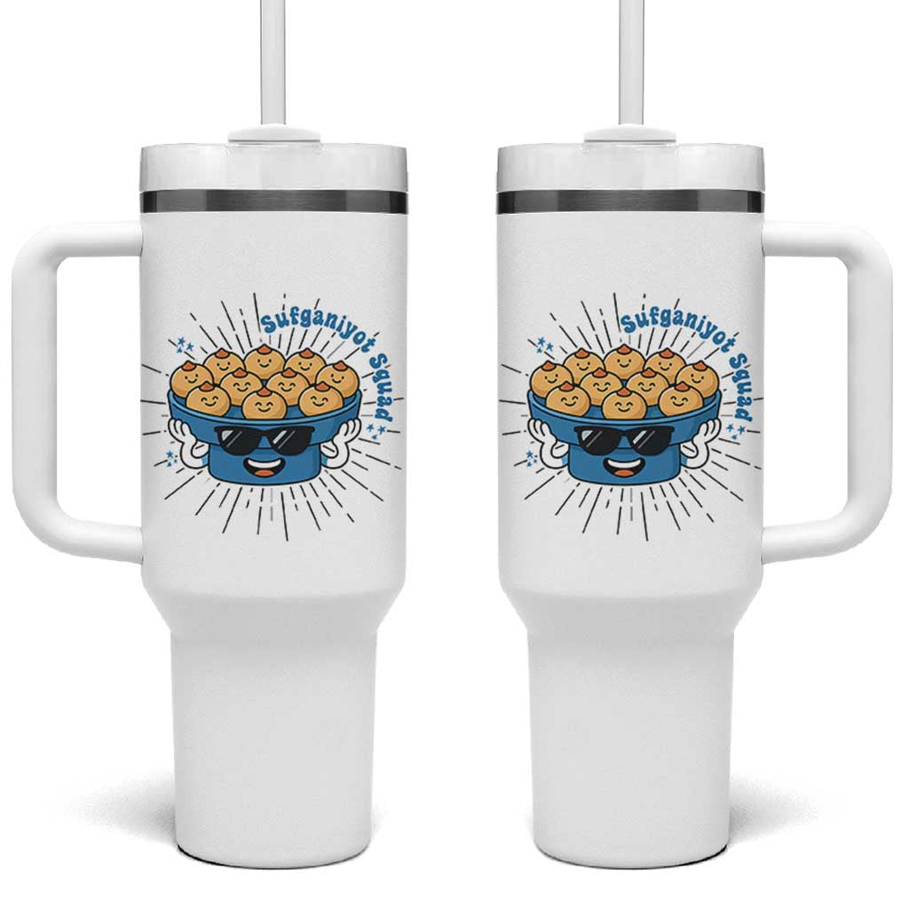Funny Hanukkah Sufganiyah Jelly Donut Squad Gift Tumbler With Handle - Wonder Print Shop