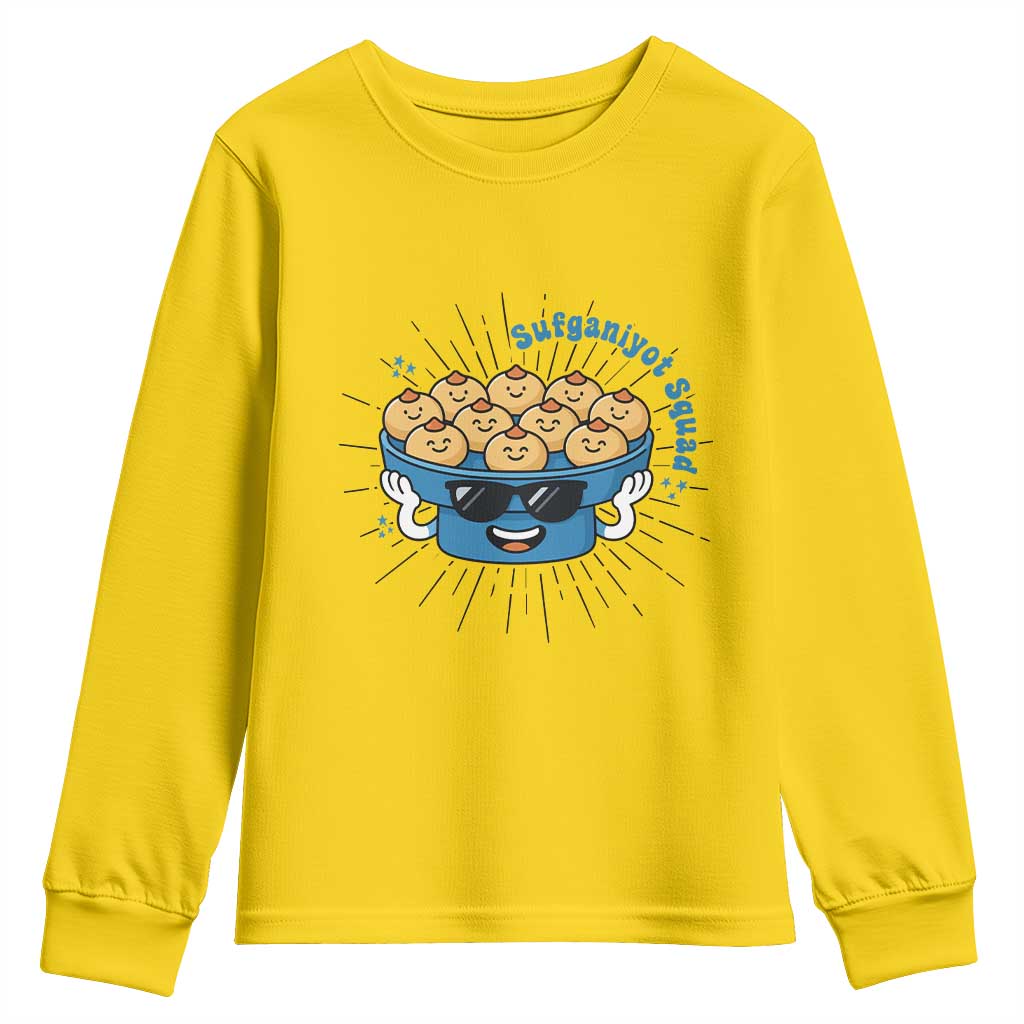 Funny Hanukkah Sufganiyah Jelly Donut Squad Gift Youth Sweatshirt - Wonder Print Shop