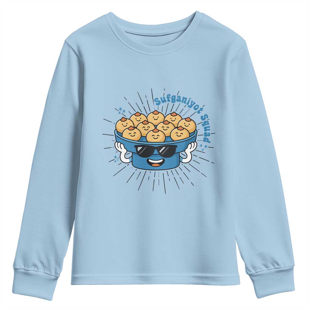 Funny Hanukkah Sufganiyah Jelly Donut Squad Gift Youth Sweatshirt - Wonder Print Shop