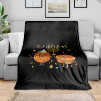 Hanukkah Sufganiyah And Latke Lifting Menorah Throw Blanket Funny Holiday Gift - Wonder Print Shop