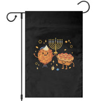 Hanukkah Sufganiyah And Latke Lifting Menorah Garden Flag Funny Holiday Gift - Wonder Print Shop