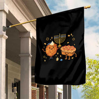 Hanukkah Sufganiyah And Latke Lifting Menorah Garden Flag Funny Holiday Gift - Wonder Print Shop