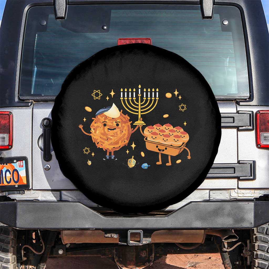 Hanukkah Sufganiyah And Latke Lifting Menorah Spare Tire Cover Funny Holiday Gift - Wonder Print Shop