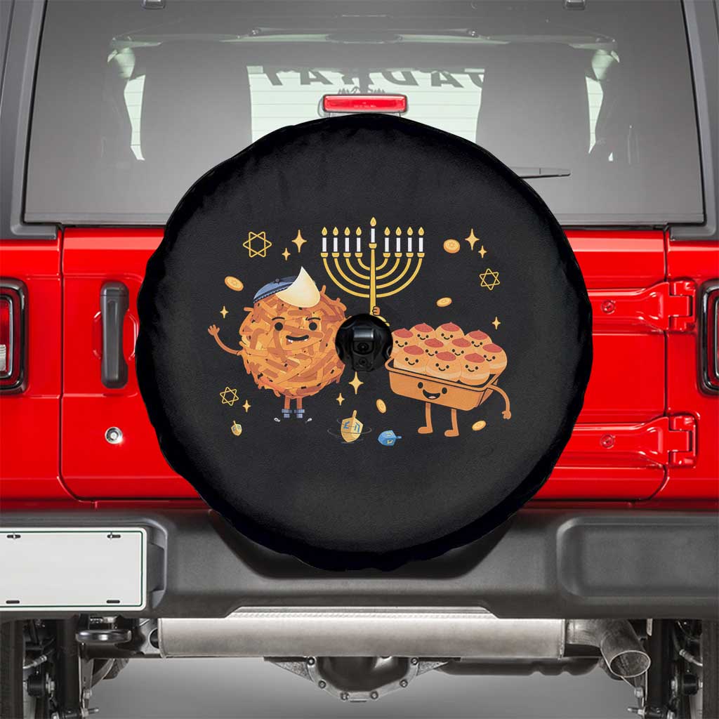 Hanukkah Sufganiyah And Latke Lifting Menorah Spare Tire Cover Funny Holiday Gift - Wonder Print Shop