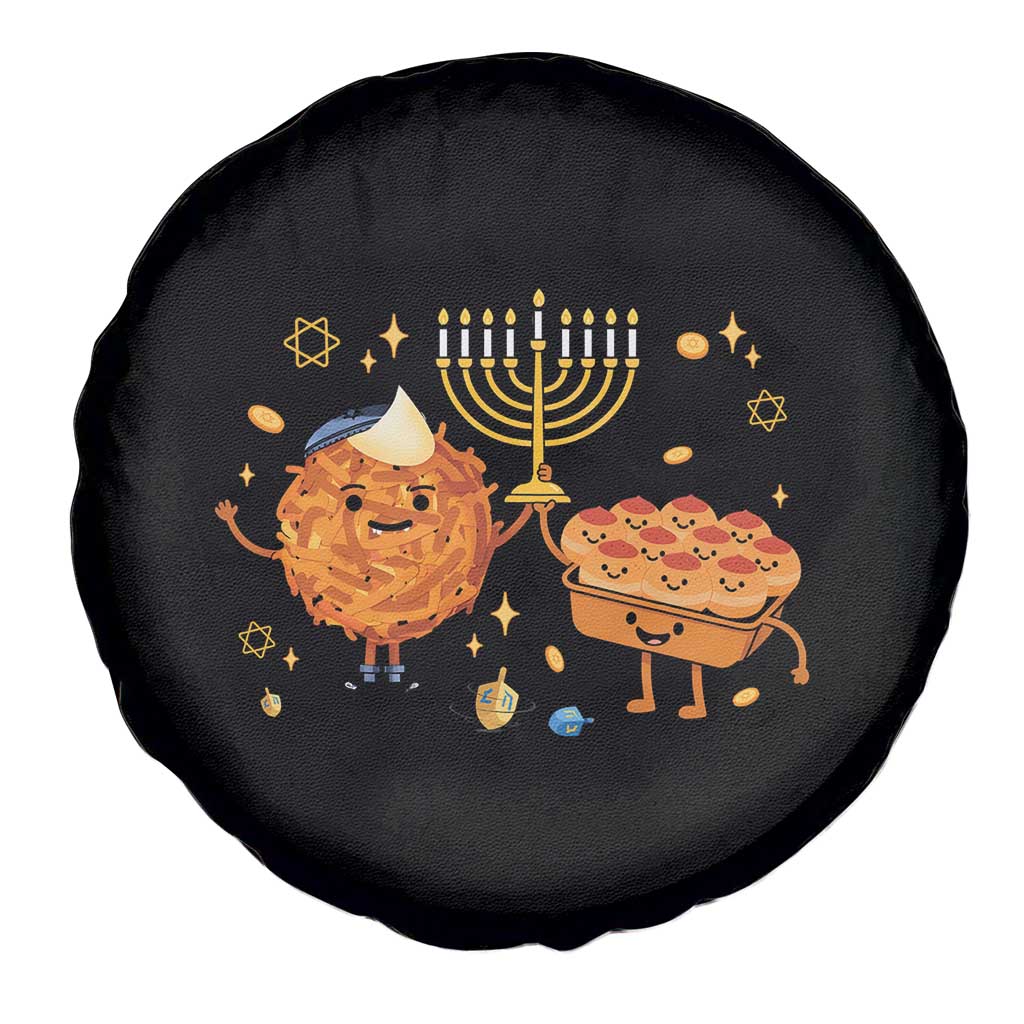 Hanukkah Sufganiyah And Latke Lifting Menorah Spare Tire Cover Funny Holiday Gift - Wonder Print Shop