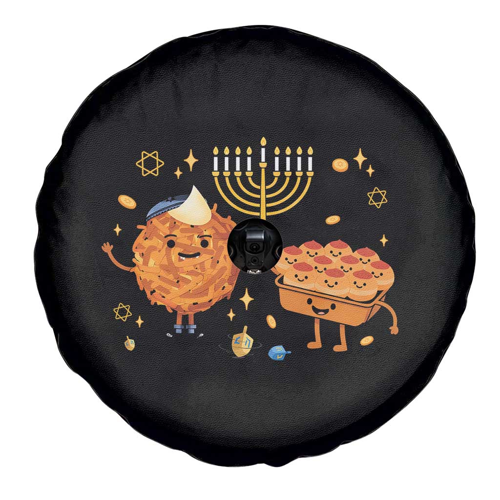 Hanukkah Sufganiyah And Latke Lifting Menorah Spare Tire Cover Funny Holiday Gift - Wonder Print Shop