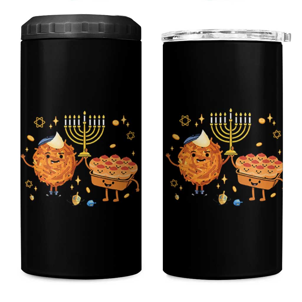 Hanukkah Sufganiyah And Latke Lifting Menorah 4 in 1 Can Cooler Tumbler Funny Holiday Gift - Wonder Print Shop