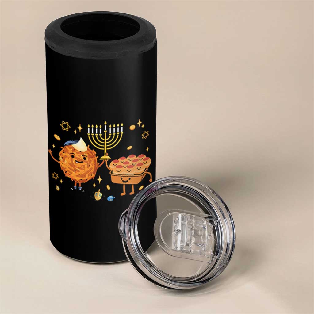 Hanukkah Sufganiyah And Latke Lifting Menorah 4 in 1 Can Cooler Tumbler Funny Holiday Gift - Wonder Print Shop
