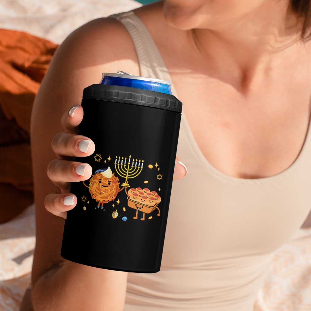 Hanukkah Sufganiyah And Latke Lifting Menorah 4 in 1 Can Cooler Tumbler Funny Holiday Gift - Wonder Print Shop