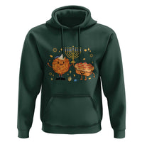 Hanukkah Sufganiyah And Latke Lifting Menorah Hoodie Funny Holiday Gift - Wonder Print Shop
