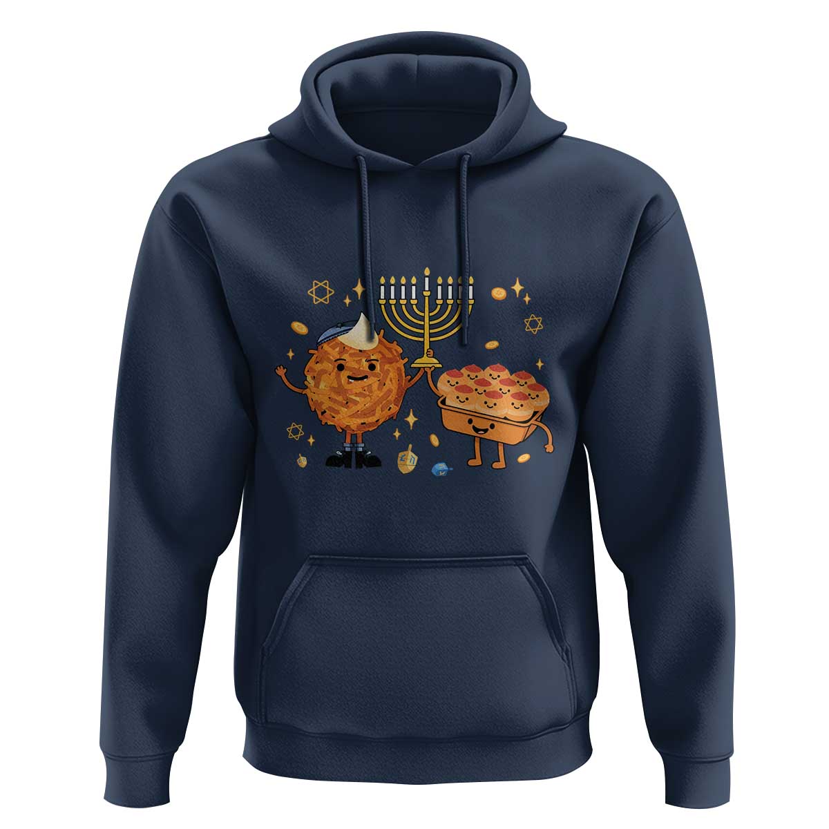 Hanukkah Sufganiyah And Latke Lifting Menorah Hoodie Funny Holiday Gift - Wonder Print Shop