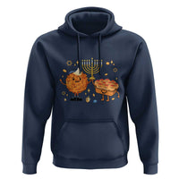 Hanukkah Sufganiyah And Latke Lifting Menorah Hoodie Funny Holiday Gift - Wonder Print Shop
