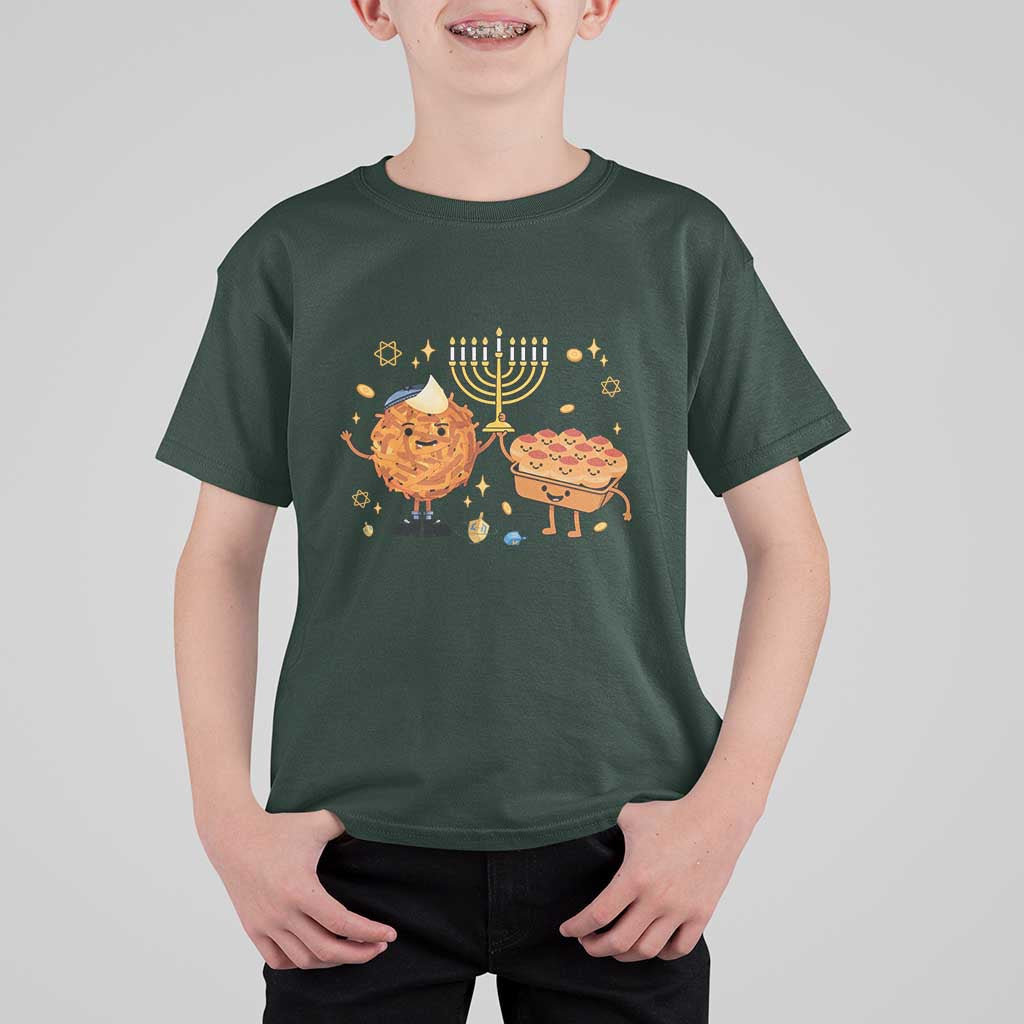 Hanukkah Sufganiyah And Latke Lifting Menorah T Shirt For Kid Funny Holiday Gift - Wonder Print Shop