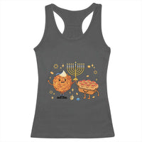 Hanukkah Sufganiyah And Latke Lifting Menorah Racerback Tank Top Funny Holiday Gift - Wonder Print Shop