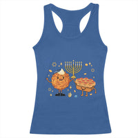 Hanukkah Sufganiyah And Latke Lifting Menorah Racerback Tank Top Funny Holiday Gift - Wonder Print Shop