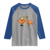 Hanukkah Sufganiyah And Latke Lifting Menorah Raglan Shirt Funny Holiday Gift - Wonder Print Shop