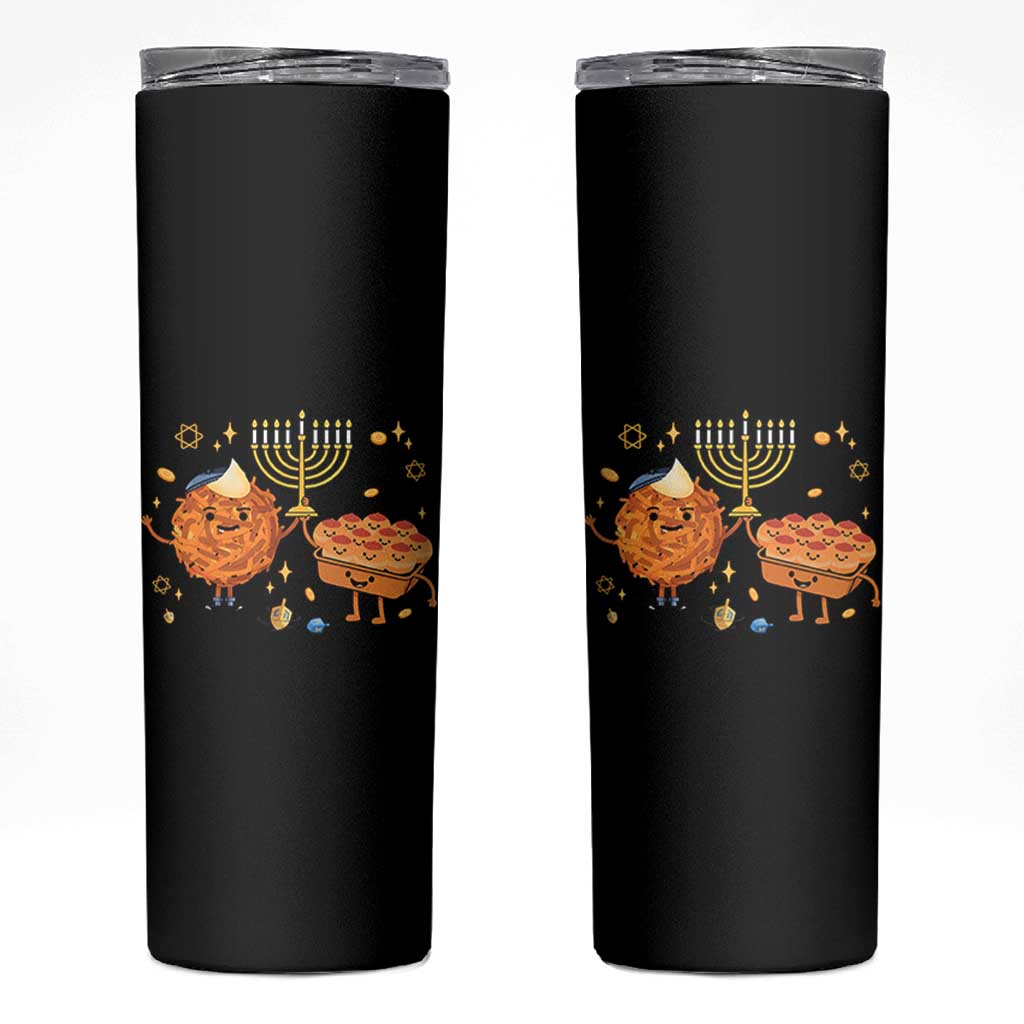 Hanukkah Sufganiyah And Latke Lifting Menorah Skinny Tumbler Funny Holiday Gift - Wonder Print Shop