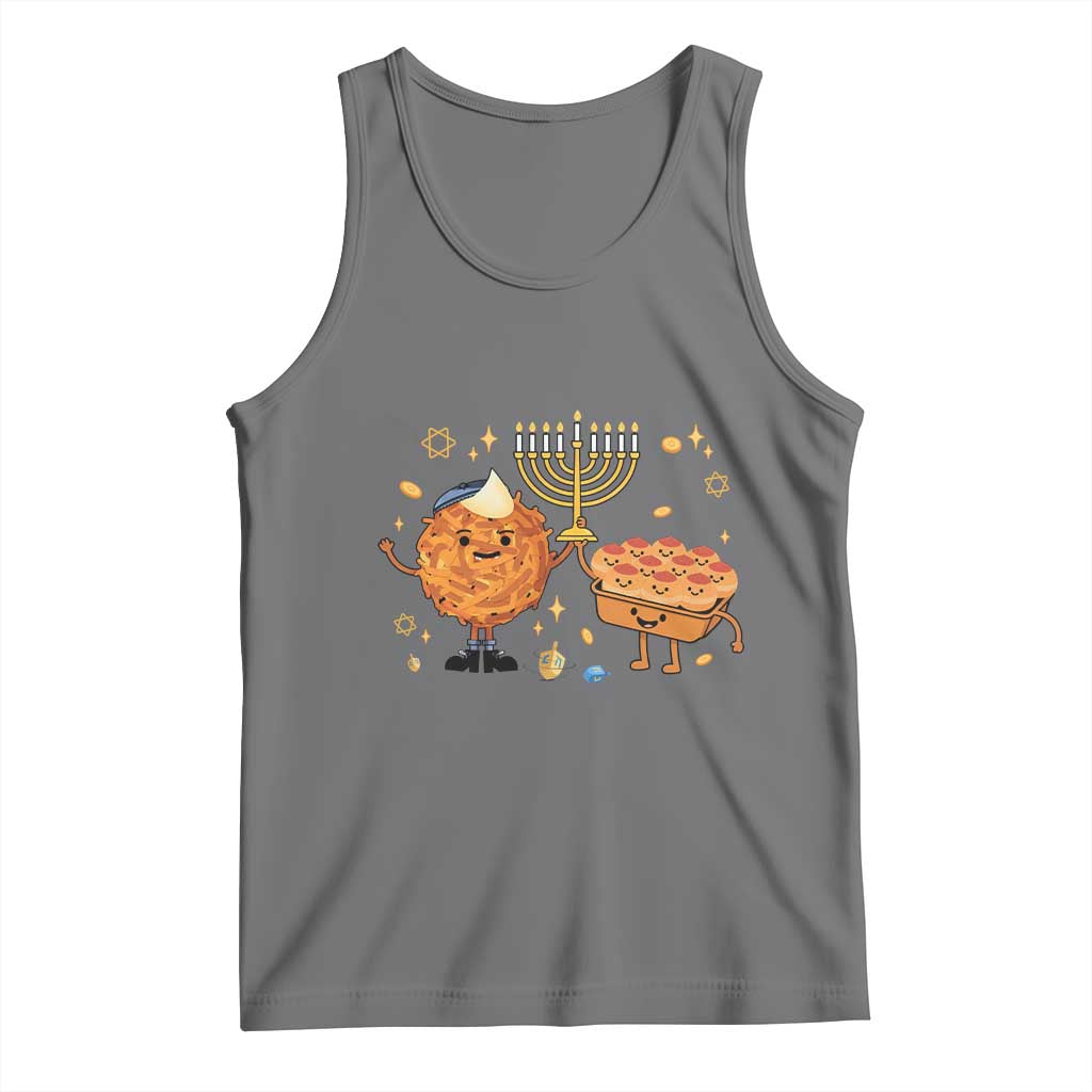 Hanukkah Sufganiyah And Latke Lifting Menorah Tank Top Funny Holiday Gift - Wonder Print Shop