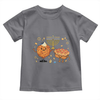 Hanukkah Sufganiyah And Latke Lifting Menorah Toddler T Shirt Funny Holiday Gift - Wonder Print Shop