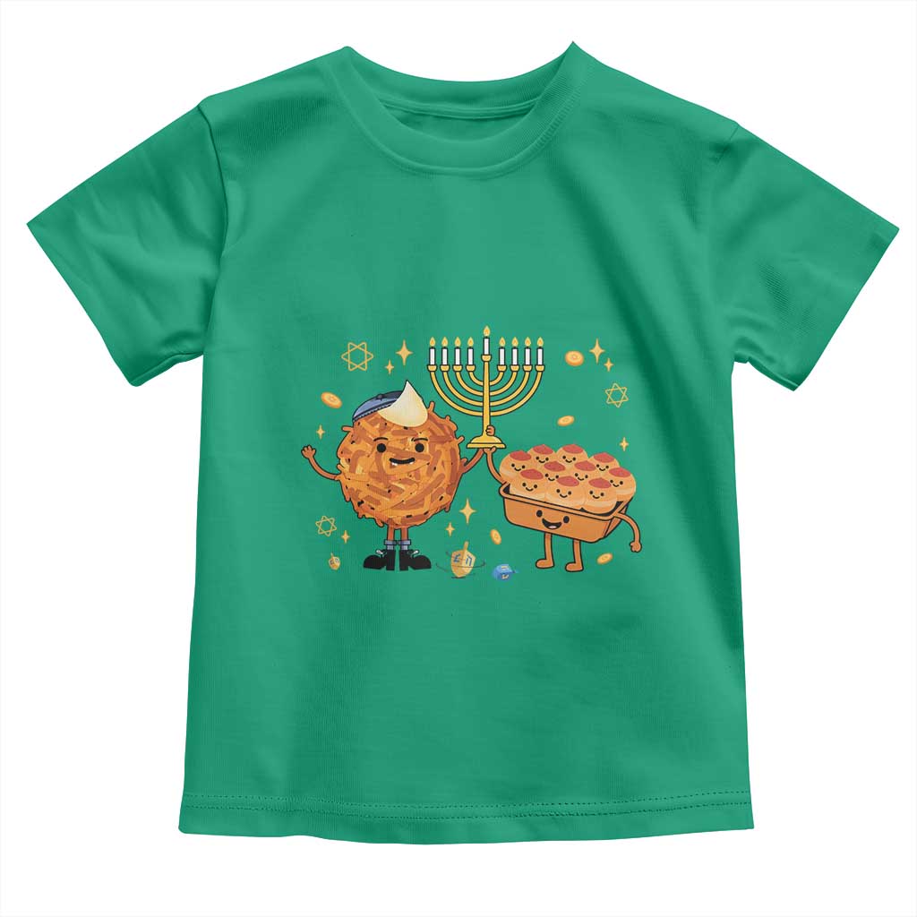 Hanukkah Sufganiyah And Latke Lifting Menorah Toddler T Shirt Funny Holiday Gift - Wonder Print Shop
