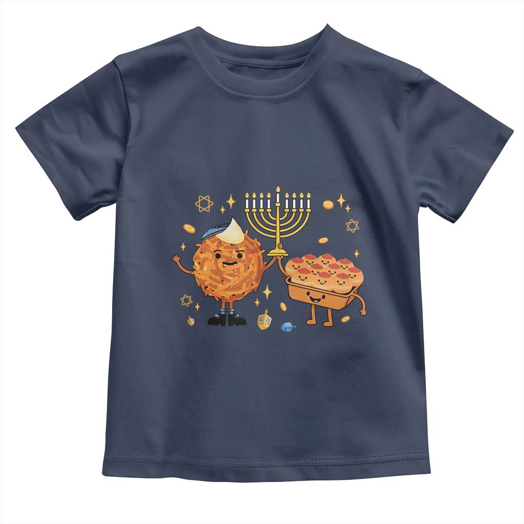 Hanukkah Sufganiyah And Latke Lifting Menorah Toddler T Shirt Funny Holiday Gift - Wonder Print Shop
