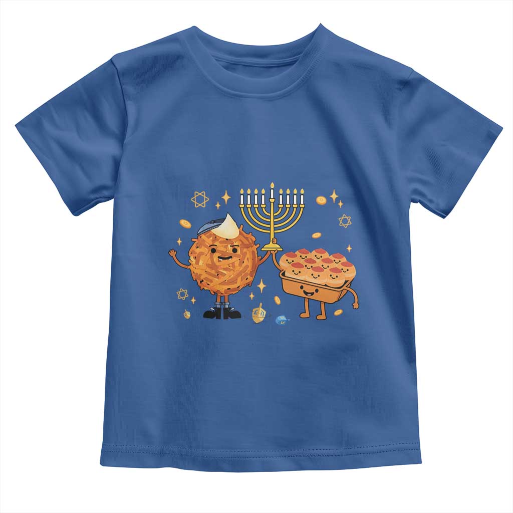 Hanukkah Sufganiyah And Latke Lifting Menorah Toddler T Shirt Funny Holiday Gift - Wonder Print Shop