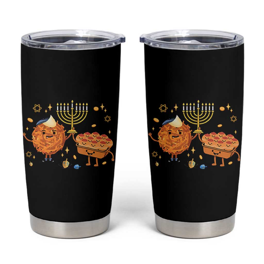 Hanukkah Sufganiyah And Latke Lifting Menorah Tumbler Cup Funny Holiday Gift - Wonder Print Shop
