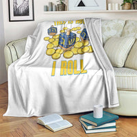 Funny Hanukkah Dreidel Throw Blanket This Is How I Roll Gift - Wonder Print Shop