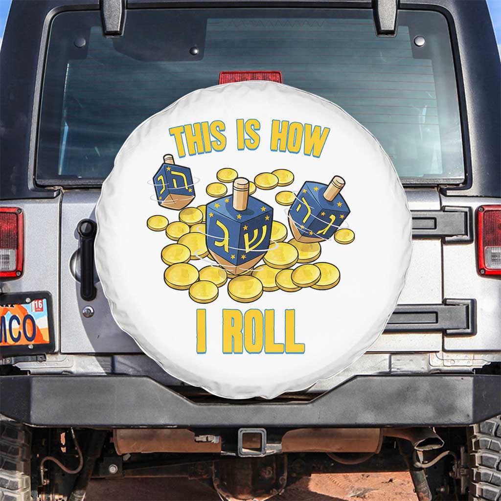 Funny Hanukkah Dreidel Spare Tire Cover This Is How I Roll Gift - Wonder Print Shop
