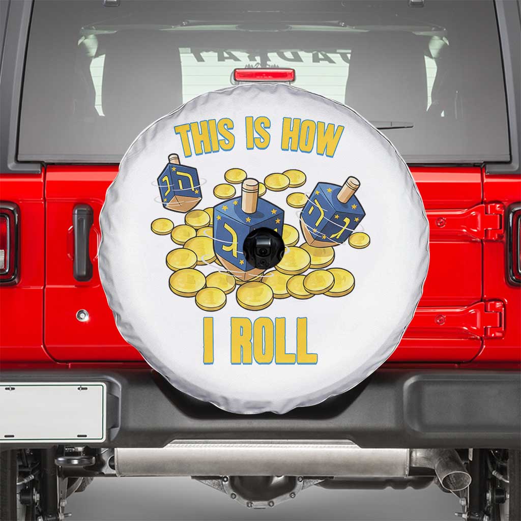 Funny Hanukkah Dreidel Spare Tire Cover This Is How I Roll Gift - Wonder Print Shop