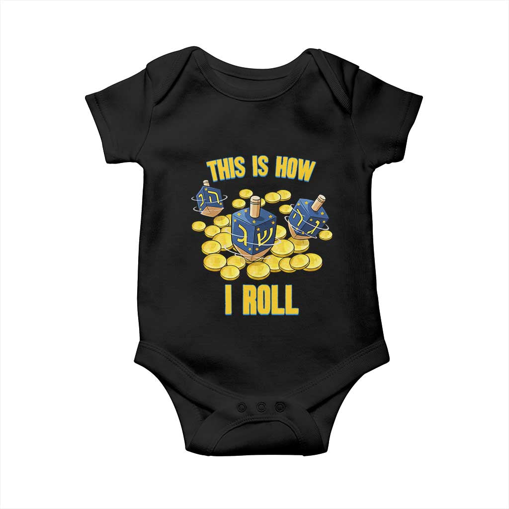 Funny Hanukkah Dreidel Baby Onesie This Is How I Roll Gift - Wonder Print Shop