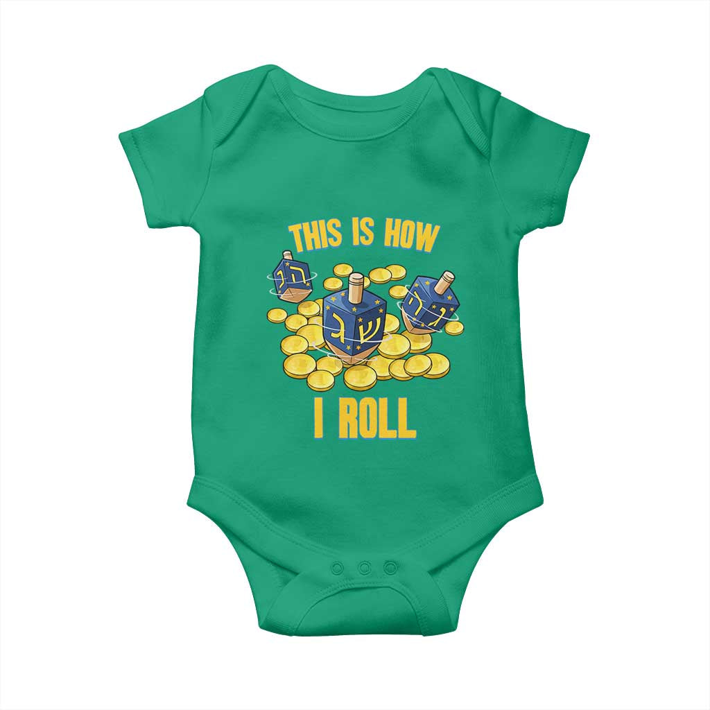 Funny Hanukkah Dreidel Baby Onesie This Is How I Roll Gift - Wonder Print Shop