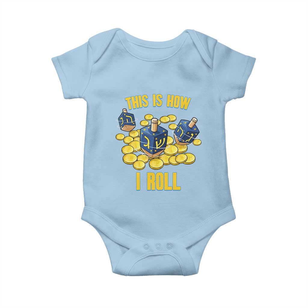 Funny Hanukkah Dreidel Baby Onesie This Is How I Roll Gift - Wonder Print Shop