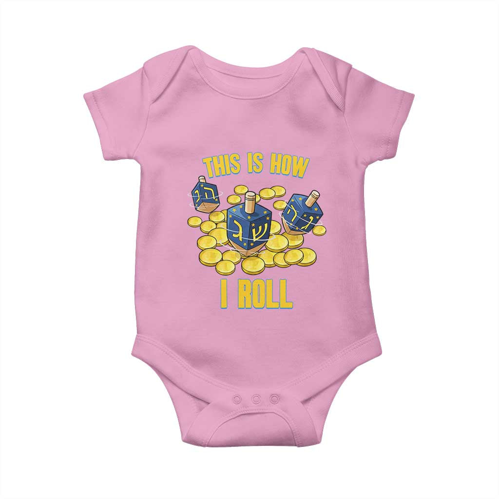 Funny Hanukkah Dreidel Baby Onesie This Is How I Roll Gift - Wonder Print Shop