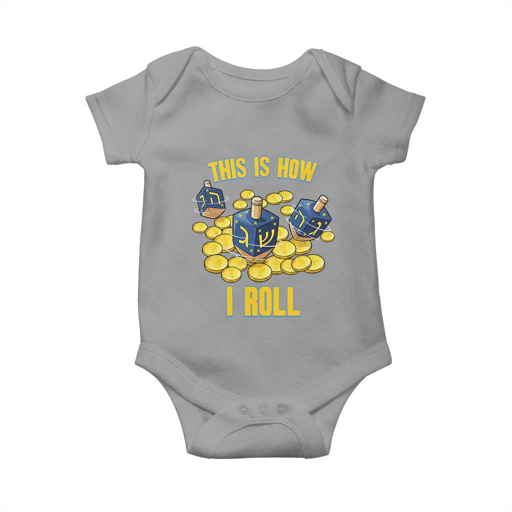 Funny Hanukkah Dreidel Baby Onesie This Is How I Roll Gift - Wonder Print Shop