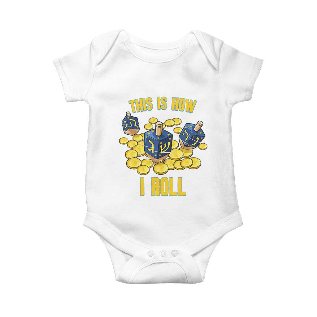 Funny Hanukkah Dreidel Baby Onesie This Is How I Roll Gift - Wonder Print Shop