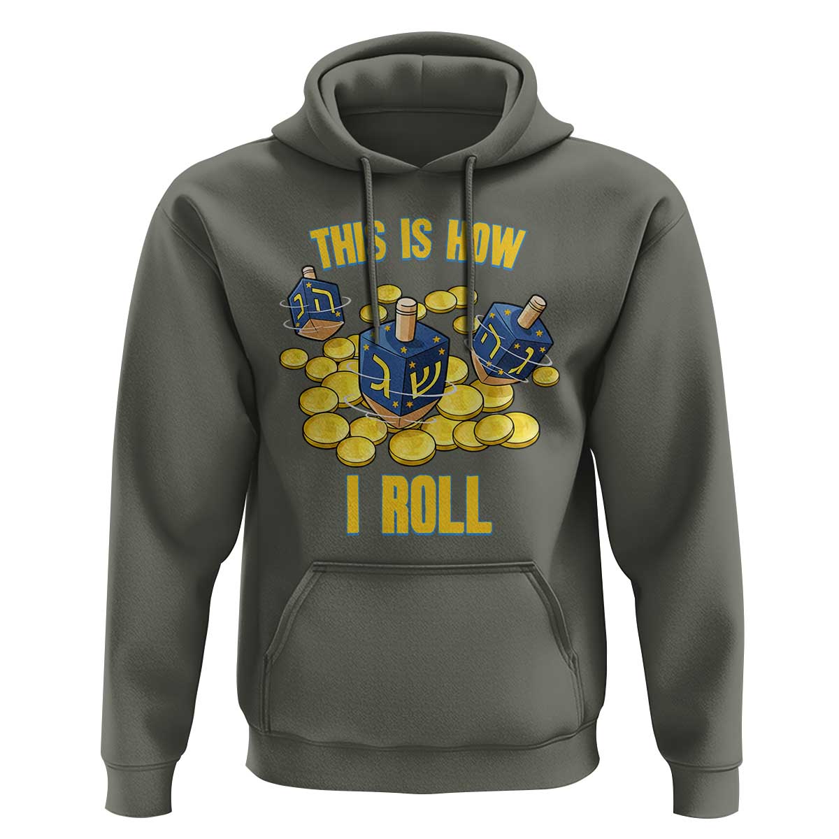 Funny Hanukkah Dreidel Hoodie This Is How I Roll Gift - Wonder Print Shop