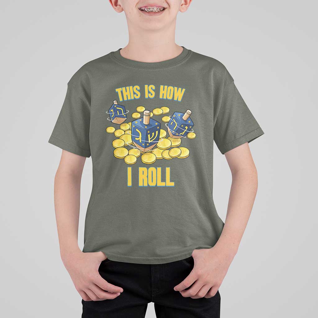 Funny Hanukkah Dreidel T Shirt For Kid This Is How I Roll Gift - Wonder Print Shop