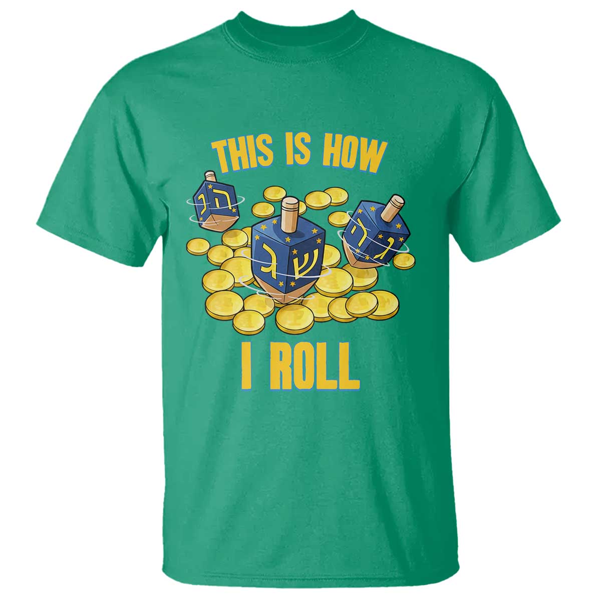 Funny Hanukkah Dreidel T Shirt This Is How I Roll Gift - Wonder Print Shop
