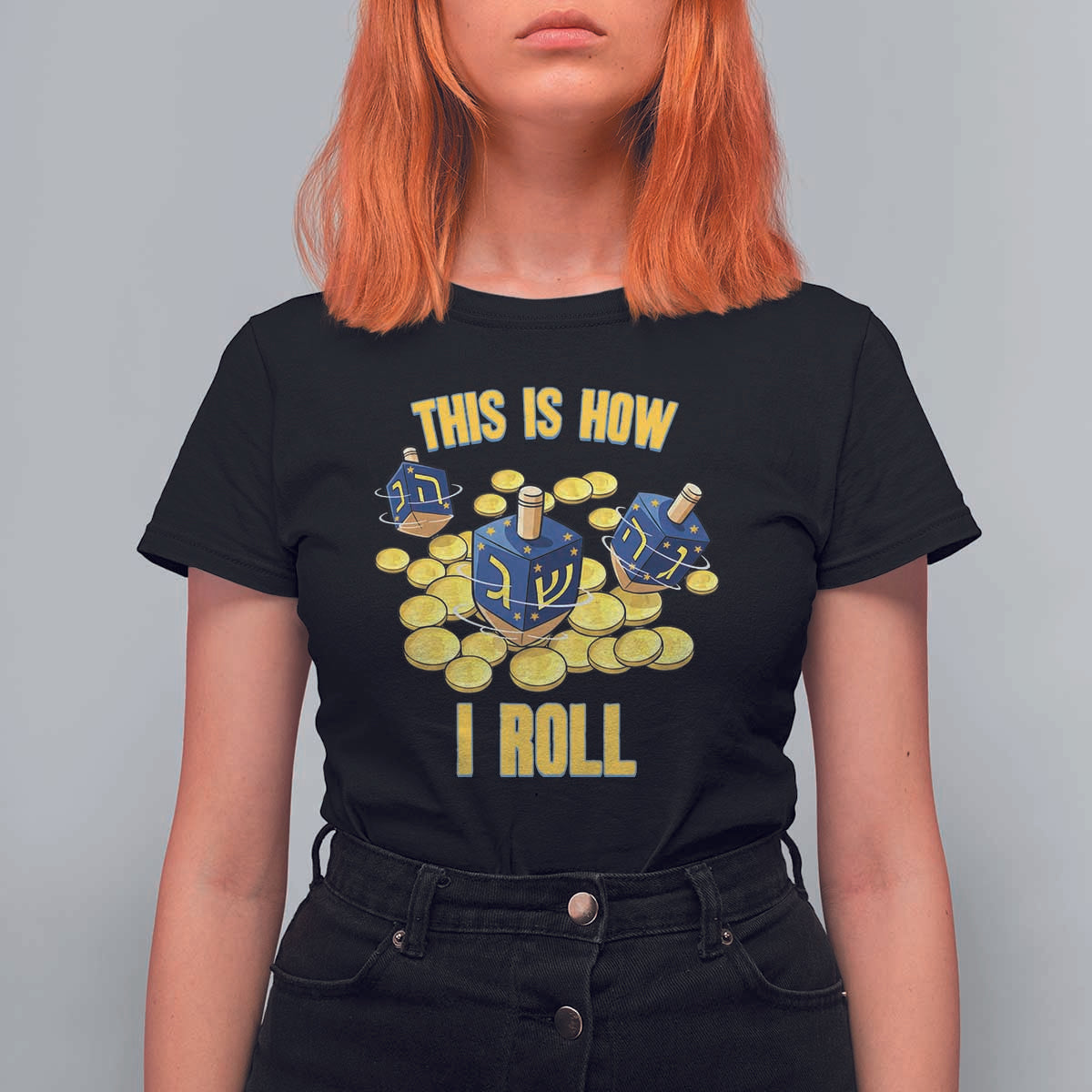 Funny Hanukkah Dreidel T Shirt For Women This Is How I Roll Gift - Wonder Print Shop