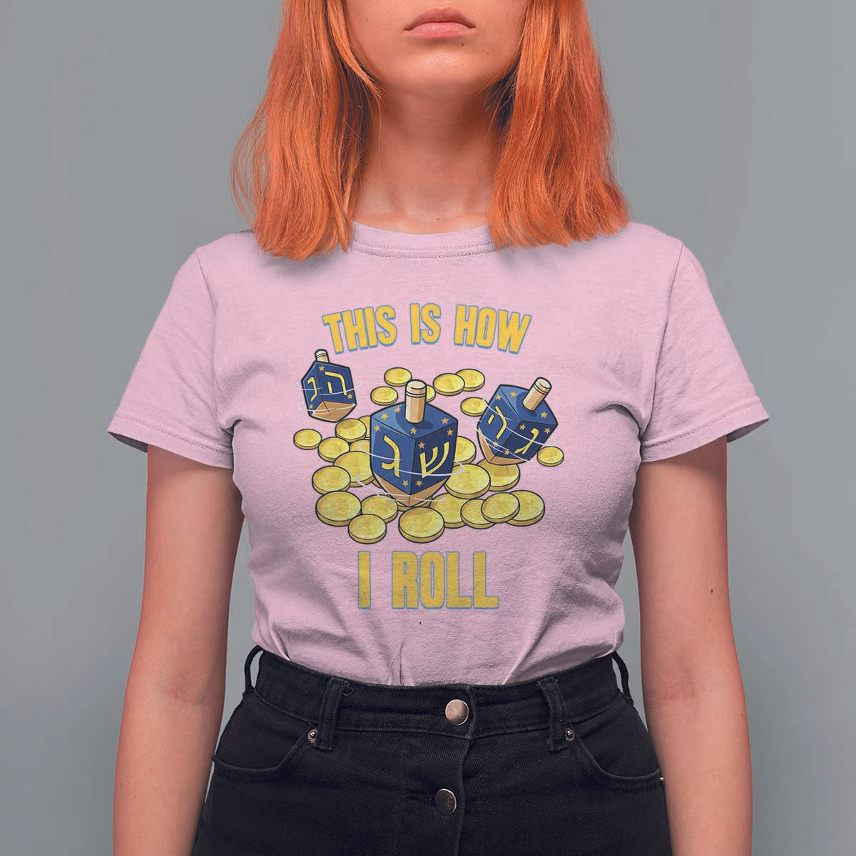 Funny Hanukkah Dreidel T Shirt For Women This Is How I Roll Gift - Wonder Print Shop