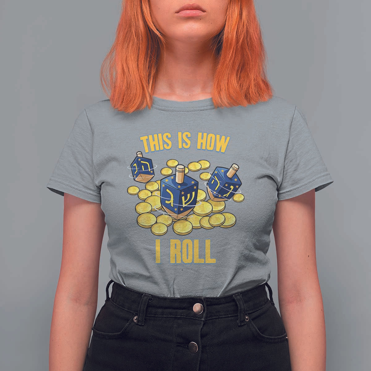Funny Hanukkah Dreidel T Shirt For Women This Is How I Roll Gift - Wonder Print Shop