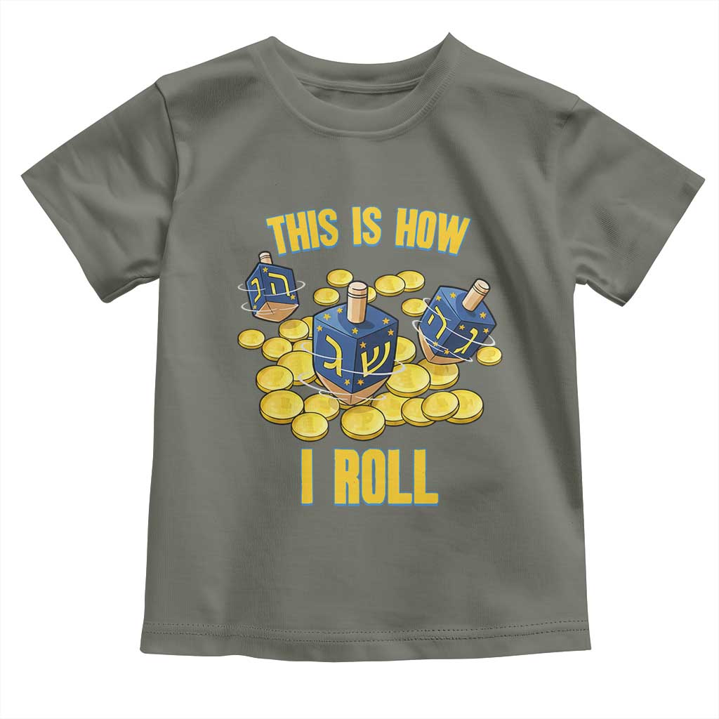 Funny Hanukkah Dreidel Toddler T Shirt This Is How I Roll Gift - Wonder Print Shop