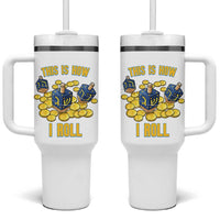 Funny Hanukkah Dreidel Tumbler With Handle This Is How I Roll Gift - Wonder Print Shop