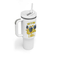 Funny Hanukkah Dreidel Tumbler With Handle This Is How I Roll Gift - Wonder Print Shop