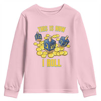 Funny Hanukkah Dreidel Youth Sweatshirt This Is How I Roll Gift - Wonder Print Shop