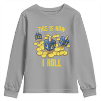 Funny Hanukkah Dreidel Youth Sweatshirt This Is How I Roll Gift - Wonder Print Shop