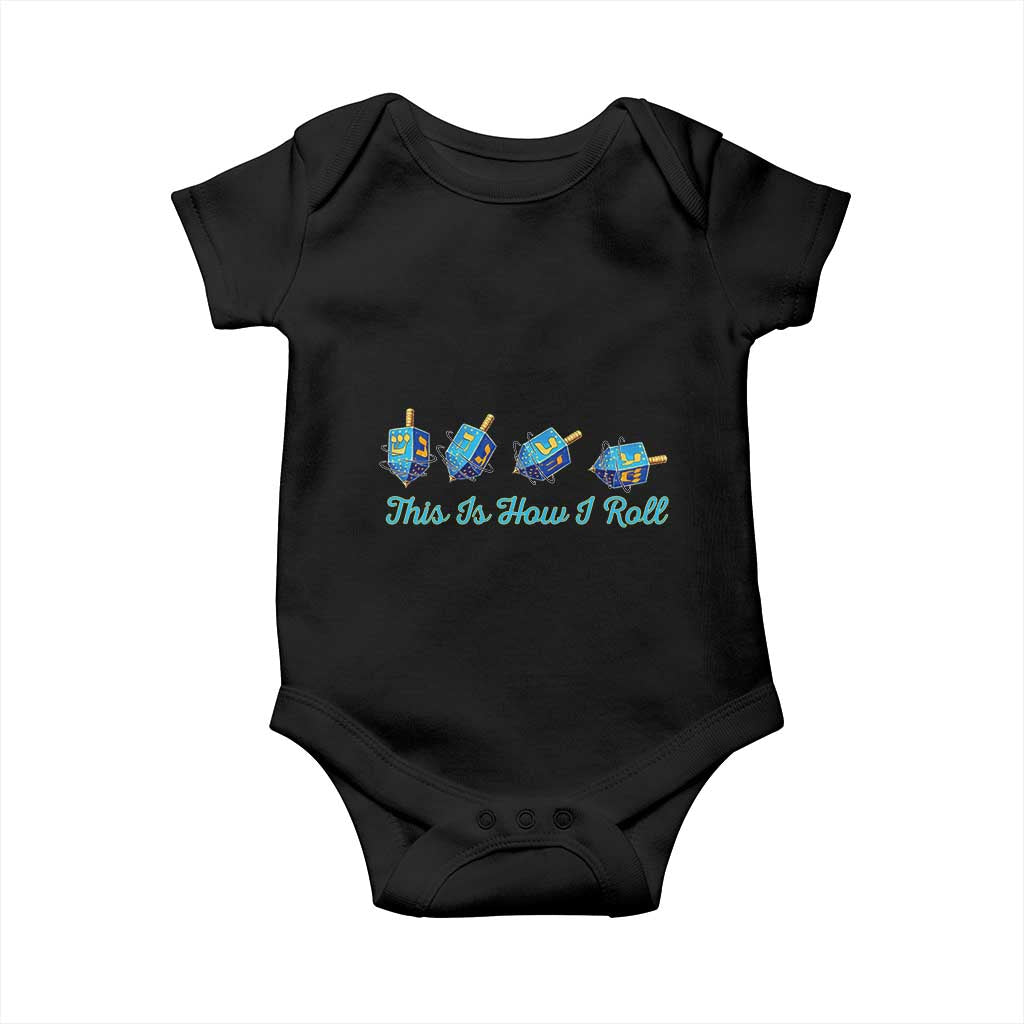 Hanukkah Dreidel Baby Onesie This Is How I Roll Jewish Holiday Gift - Wonder Print Shop